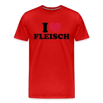 Fleisch - Männer Premium Bio T-Shirt - Rot - Vorne - Damien (186cm)