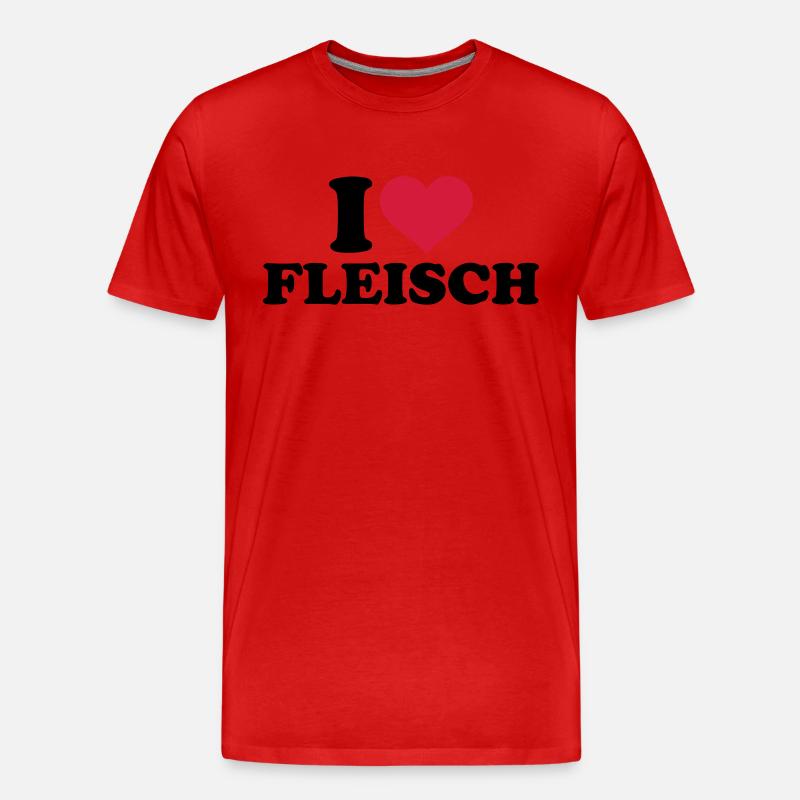 Fleisch - Männer Premium Bio T-Shirt - Rot