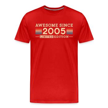 Vintage Baujahr 2005 geboren Geburtstag Geschenk - Männer Premium Bio T-Shirt - Rot - Vorne - Damien (186cm)