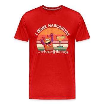 Je bois des Margaritas pour brûler la folie - T-shirt bio Premium Homme - rouge - Devant - Damien (186cm)