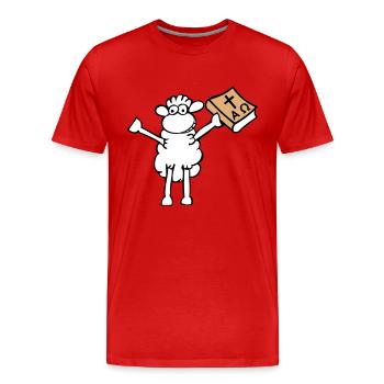 Bible-moutons - T-shirt bio Premium Homme - rouge - Devant - Damien (186cm)