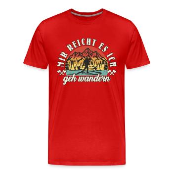 Wandern Bergwandern lustiges Wanderer Geschenk - Männer Premium Bio T-Shirt - Rot - Vorne - Damien (186cm)