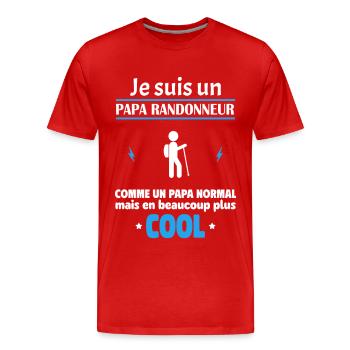 Je suis un papa randonneur, fête des pères, noël - T-shirt bio Premium Homme - rouge - Devant - Damien (186cm)