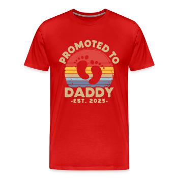 Promoted to dad set for 2025 - Men's Premium Organic T-Shirt - red - Front - Damien (186cm)