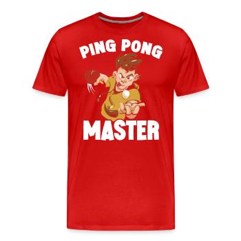 Table Tennis Pingpong Outfit Tischtennisspieler - Männer Premium Bio T-Shirt - Rot - Vorne - Damien (186cm)