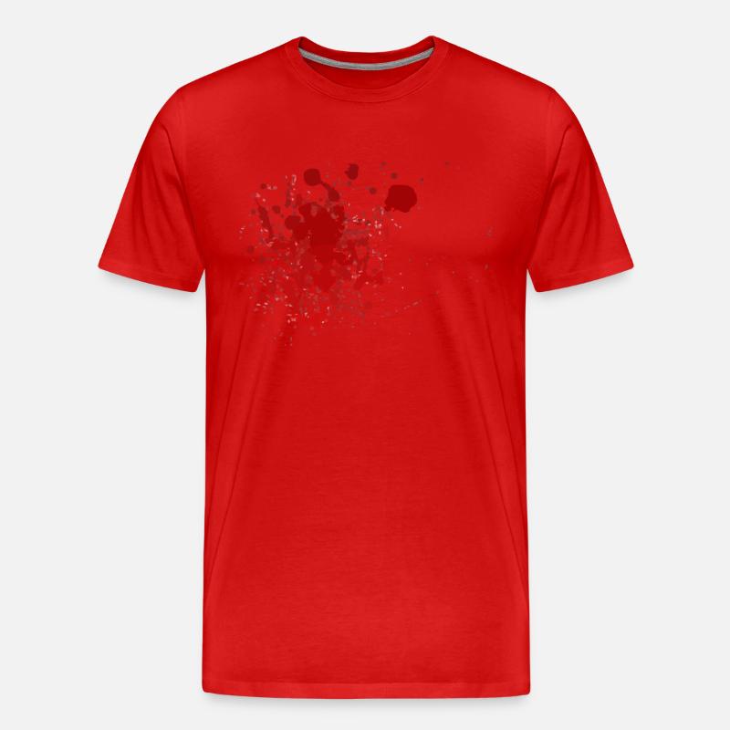 Blut Spritzer Splatter Halloween Blutspritzer - Männer Premium Bio T-Shirt - Rot