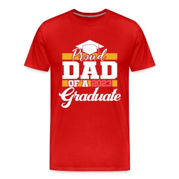 Proud Dad Of A 2023 Graduate Graduation For Men - Men's Premium Organic T-Shirt - red - Front - Damien (186cm)