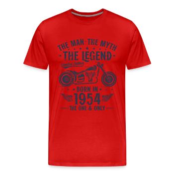 1954 Vintage homme mythe légende moto - T-shirt bio Premium Homme - rouge - Devant - Damien (186cm)
