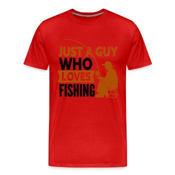Angler Angelhaken Angelrute Sportfischer - Männer Premium Bio T-Shirt - Rot - Vorne - Damien (186cm)