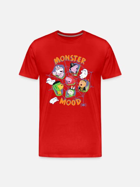 Peppa Pig Ontwerp Monster Mood Halloween - Mannen premium biologisch T-shirt - rood