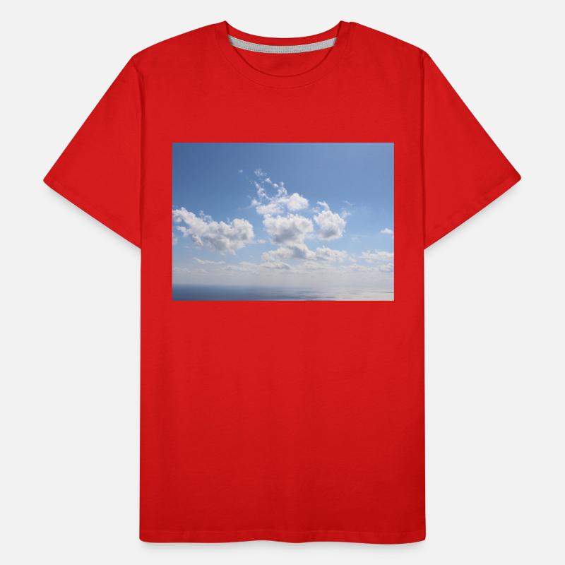 Awesome Blue Sky Clouds Pattern - Summer Vacation Men's Premium Organic T-Shirt