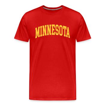 Jaune Minnesota - T-shirt bio Premium Homme - rouge - Devant - Damien (186cm)