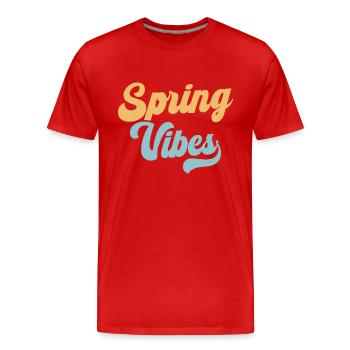 Vibrations printanières - T-shirt bio Premium Homme - rouge - Devant - Damien (186cm)