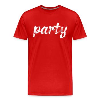 party, weiß - Männer Premium Bio T-Shirt - Rot - Vorne - Damien (186cm)