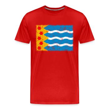 Oldambt - Männer Premium Bio T-Shirt - Rot - Vorne - Damien (186cm)