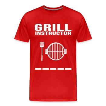 Grilling Grillmaster Grilling BBQ Meat Charcoal - Men's Premium Organic T-Shirt - red - Front - Damien (186cm)