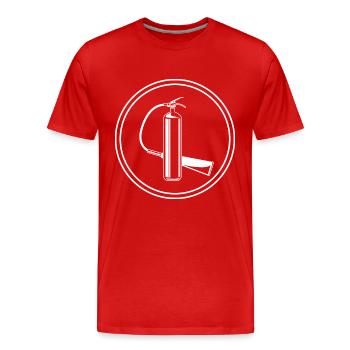 Symbole de l’extincteur : brigade d’incendie - T-shirt bio Premium Homme - rouge - Devant - Damien (186cm)