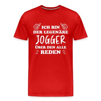 Jogger Laufen Lustiger Spruch Joggen Geschenk - Männer Premium Bio T-Shirt - Rot - Vorne - Damien (186cm)