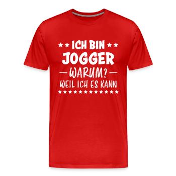 Jogger Laufen Lustiger Spruch Joggen Geschenk - Männer Premium Bio T-Shirt - Rot - Vorne - Damien (186cm)