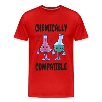 Chemisch kompatibel - Verliebt Chemie Wissenschaft - Männer Premium Bio T-Shirt - Rot - Vorne - Damien (186cm)