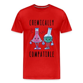Chemisch kompatibel - Verliebt Chemie Wissenschaft - Männer Premium Bio T-Shirt - Rot - Vorne - Damien (186cm)