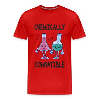 Chemisch kompatibel - Verliebt Chemie Wissenschaft - Männer Premium Bio T-Shirt - Rot - Vorne - Damien (186cm)