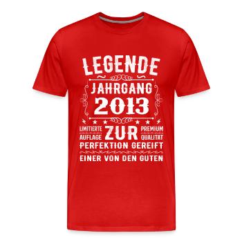 Legende - Jahrgang 2013 - Zur Perfektion Gereift - Männer Premium Bio T-Shirt - Rot - Vorne - Damien (186cm)