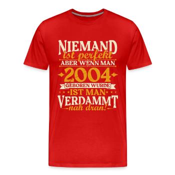 Millésime 2004 né anniversaire citation d’anniversaire - T-shirt bio Premium Homme - rouge - Devant - Damien (186cm)