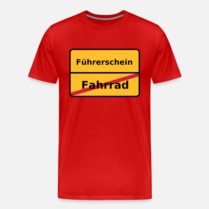 Führerschein - Männer Premium Bio T-Shirt - Rot