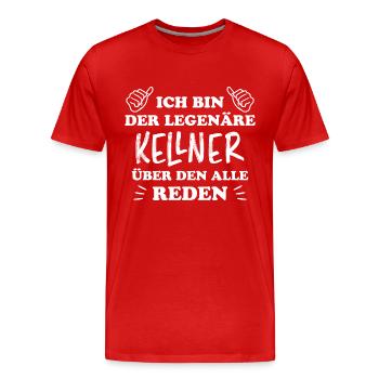 Kellner Lustige Spruch Service Restaurant Geschenk - Männer Premium Bio T-Shirt - Rot - Vorne - Damien (186cm)