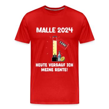 Vodka Lemon Säule heute versauf ich meine Rente - Männer Premium Bio T-Shirt - Rot - Vorne - Damien (186cm)