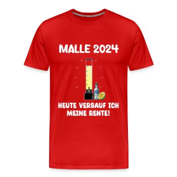 Vodka Lemon Säule heute versauf ich meine Rente - Männer Premium Bio T-Shirt - Rot - Vorne - Damien (186cm)
