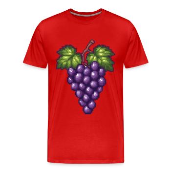 Raisins Pixel - T-shirt bio Premium Homme - rouge - Devant - Damien (186cm)