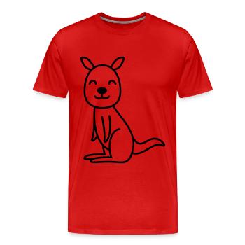 Kangaroo Comic - Männer Premium Bio T-Shirt - Rot - Vorne - Damien (186cm)
