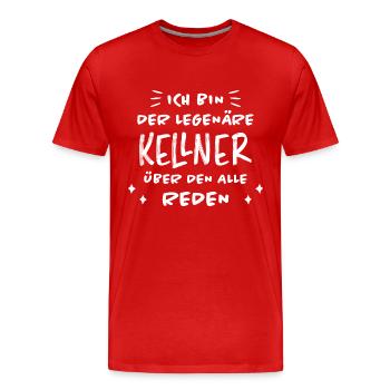 Kellner Lustige Spruch Service Restaurant Geschenk - Männer Premium Bio T-Shirt - Rot - Vorne - Damien (186cm)