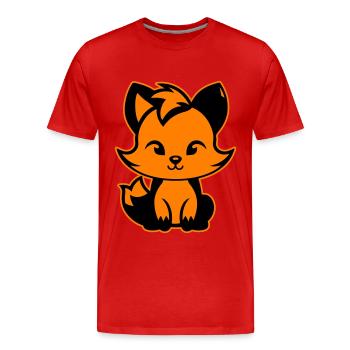 Fuchs Niedlich Süß Baby - Männer Premium Bio T-Shirt - Rot - Vorne - Damien (186cm)