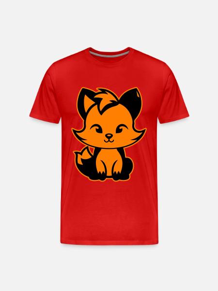 Renard mignon mignon bébé - T-shirt bio Premium Homme - rouge