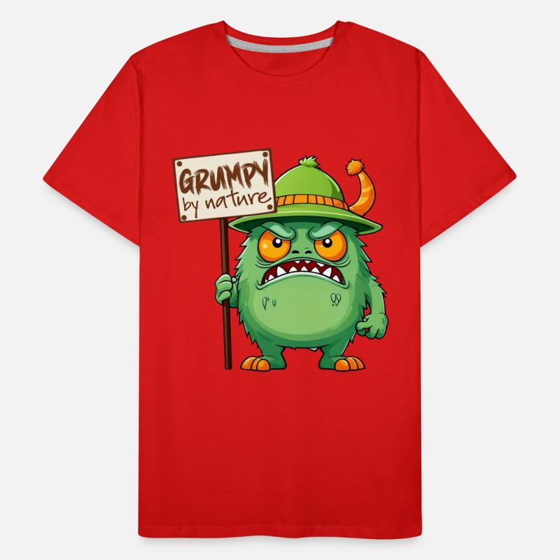 Funny monster grumpy grumpy bad-tempered Men's Premium Organic T-Shirt