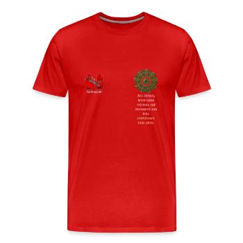 Positivity quote "this too shall pass" typography - Men's Premium Organic T-Shirt - red - Front - Damien (186cm)