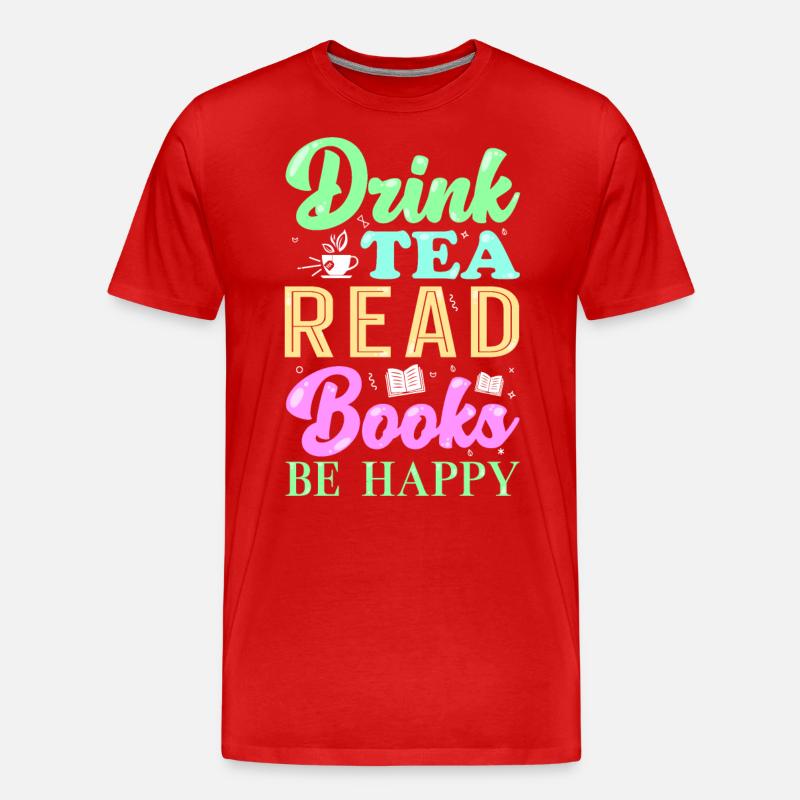 Lesen Bücher Tee - Männer Premium Bio T-Shirt - Rot