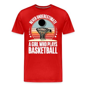 Basketball Women's Basketball Player - Men's Premium Organic T-Shirt - red - Front - Damien (186cm)