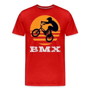 BMX Rad - Männer Premium Bio T-Shirt - Rot - Vorne - Damien (186cm)