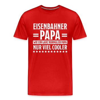 Eisenbahner Spruch Eisenbahn Lokführer Geschenk - Männer Premium Bio T-Shirt - Rot - Vorne - Damien (186cm)