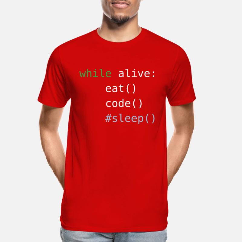 Code Python | Répéter le code de sommeil Manger | Programmation T-shirt bio Premium Homme