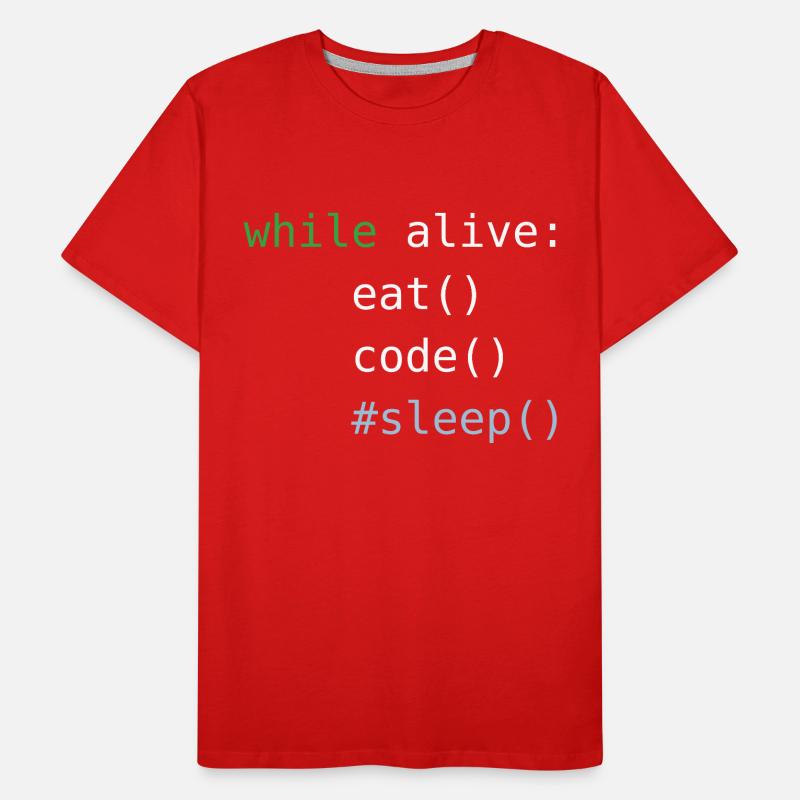 Code Python | Répéter le code de sommeil Manger | Programmation T-shirt bio Premium Homme