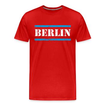 Berlin Vintage - T-shirt bio Premium Homme - rouge - Devant - Damien (186cm)