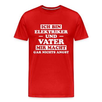 Elektriker Lustiger Spruch Elektriker Geschenk - Männer Premium Bio T-Shirt - Rot - Vorne - Damien (186cm)