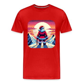 Père Noël sur la montagne - T-shirt bio Premium Homme - rouge - Devant - Damien (186cm)