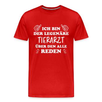 Tierarzt Lustige Spruch Beruf Tierarzt Geschenk - Männer Premium Bio T-Shirt - Rot - Vorne - Damien (186cm)