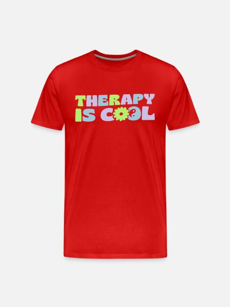 Therapy Is Cool - Men's Premium Organic T-Shirt - red